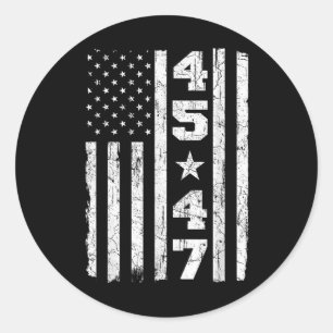 45 47 Trump Vintage USA flagga 2025 President Elec Runt Klistermärke