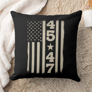45 47 Trump Vintage USA Flagga 47:e President Kudde
