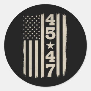 45 47 Trump Vintage USA flagga 47:e presidenten Runt Klistermärke