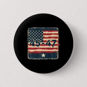45 47 Trump Vintage USA flagga Knapp