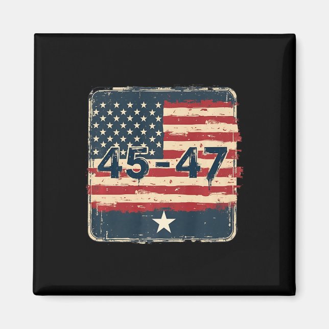 45 47 Trump Vintage USA flagga Magnet (Framsidan)