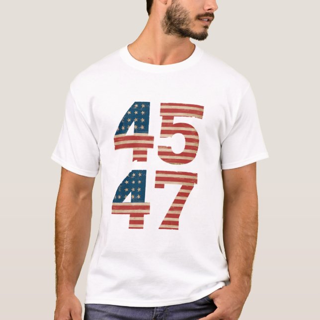 45 47 USA-flagga T Shirt (Framsida)