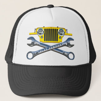45-49 gul Flatfender hatt Truckerkeps