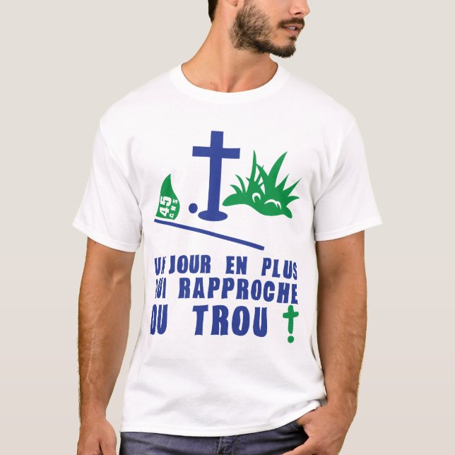 45 ans croix golf trou cimetiere anniversaire t shirt (Framsida)