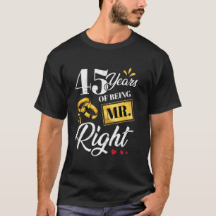 45 år av herr Höger, ett par Bröllop A T Shirt