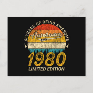 45 År Gammal 1980 Retro Awesome 45-årspresent Vykort