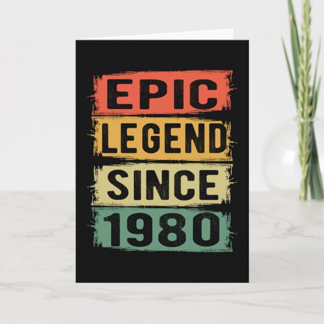 45 år gammal dag 1980 Epic Legend 45:e födelsedage Kort (Framsida)