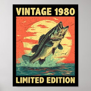 45 år gammal gåva 1980 Fiske Fiskare 45:e Poster