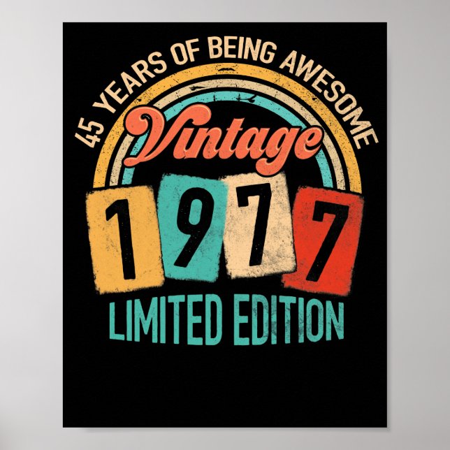45 år gammal i Fantastisk 1977, 45:e födelsedagen Poster (Framsidan)