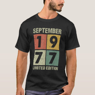 45 år gammal Vintage september 1977 45:e födelseda T Shirt