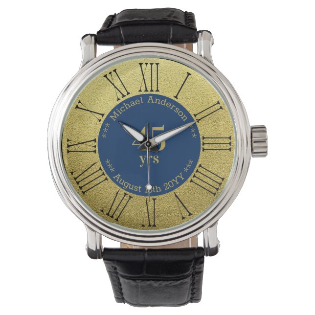 45 år Pension eller Personlig på årsdagen Armbandsur (Framsida)