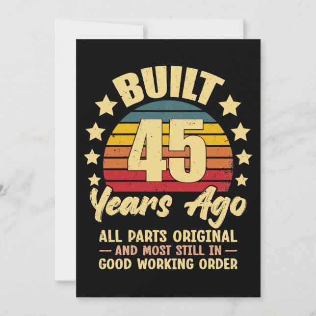 45 år sedan alla delar original 45-årsdag kort (Framsida)