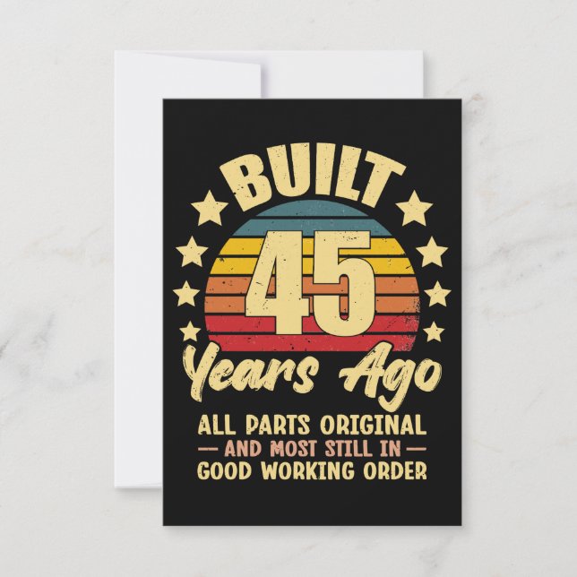 45 år sedan Alla delar Original 45-årsdag Tack Kort (Framsida)