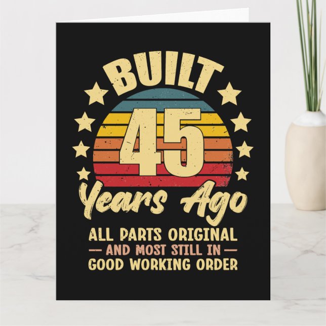 45 år sedan Alla delar Original 45-årsdag Tack Kort (Framsida)