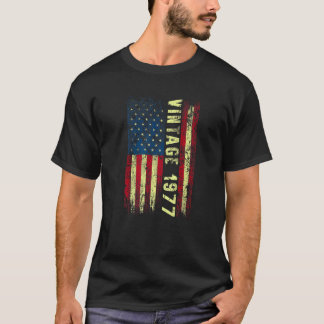 45-årig Vintage 1977 Amerikansk Flagga 45:e födels T Shirt