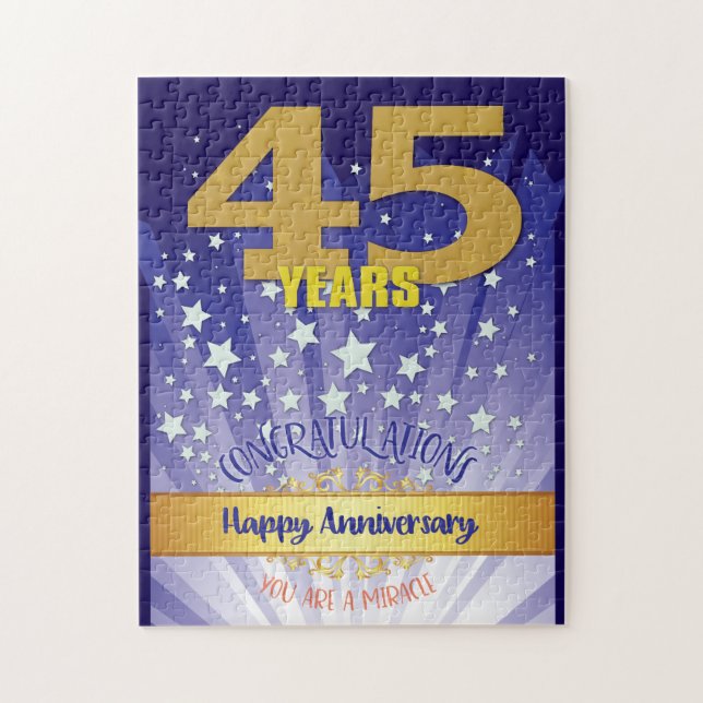 45 års återställningsårsdag, fet siffra pussel (Vertikal)