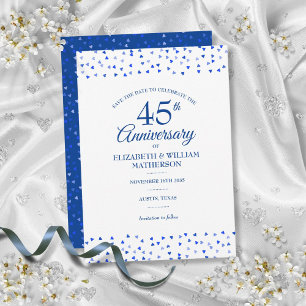 45-års jubileum Love Hearts Spara datumet Inbjudningar