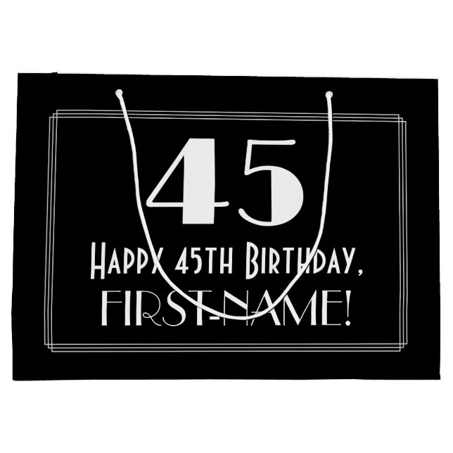 45-årsdag: Art Deco Inspirerad Stil "45", Namn (Baksidan)