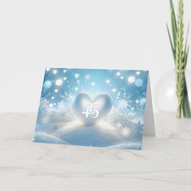 45-årsdagen Winter Heart Kort (Framsida)