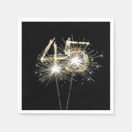 45-årsjubiléet Party Sparklers on Black Pappersservett