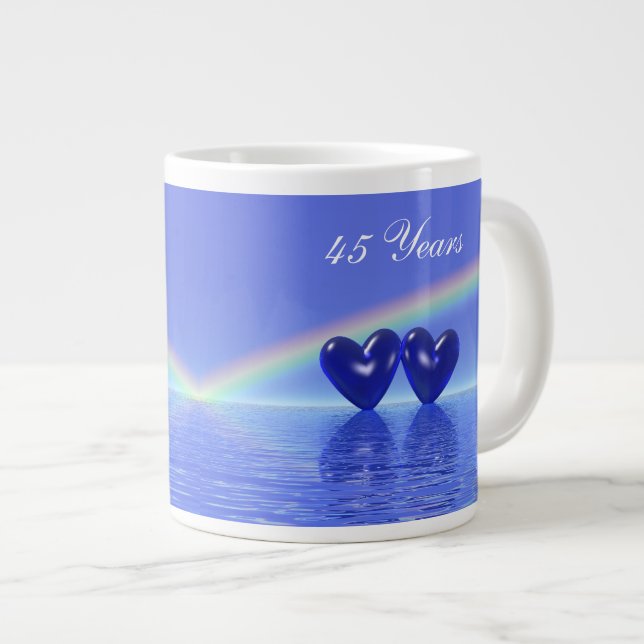 45-årsjubiléet Sapphire Hearts Jumbo Mugg (Framsida höger)