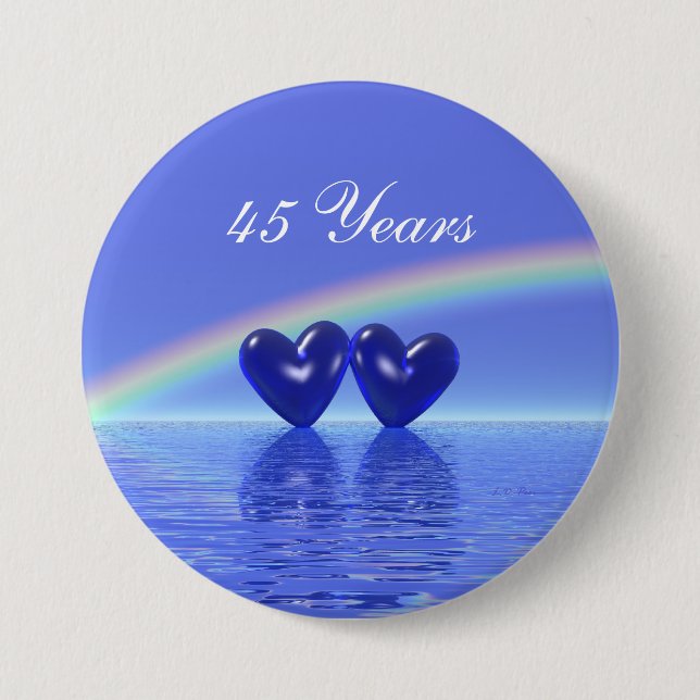 45-årsjubiléet Sapphire Hearts Knapp (Framsida)