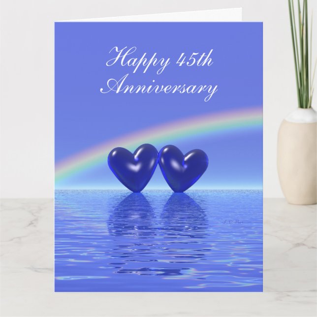 45-årsjubiléet Sapphire Hearts Kort (Framsida)