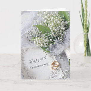 45-årsjubileum Liljekonvaljbouquet Kort