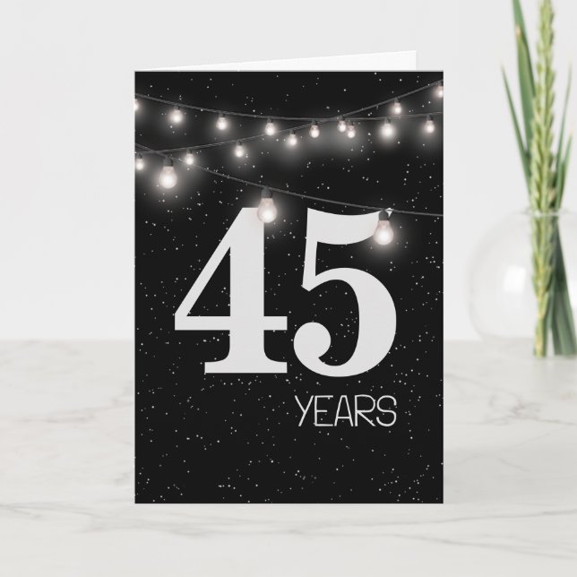 45-årsjubileum med Ljus och stjärnor Kort (Framsida)