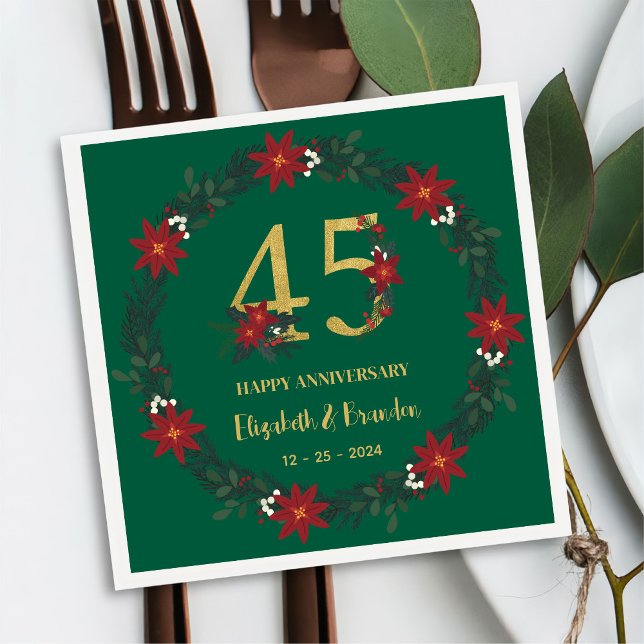 45-årsjubileum Personlig Julblöjor Pappersservett (Skapare uppladdad)
