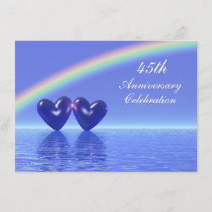 45-årsjubileum Sapphire Hearts Inbjudningar