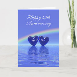 45-årsjubileum Sapphire Hearts (Tall) Kort