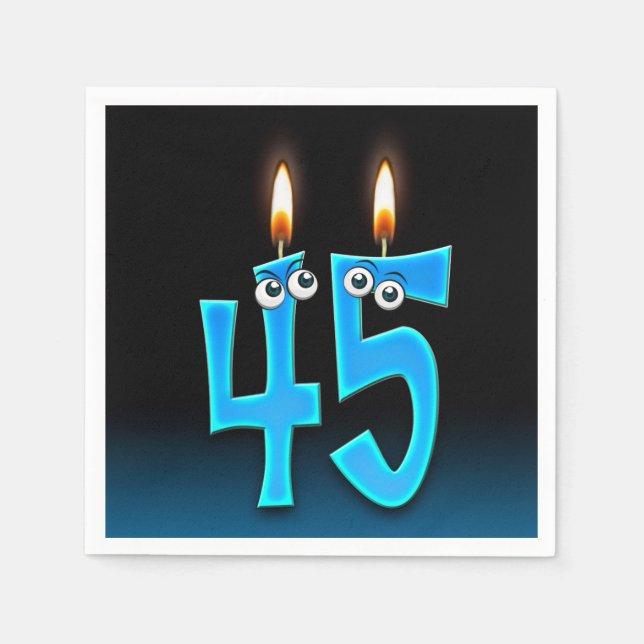 45-årsljus med ögonbollar pappersservett (Framsidan)