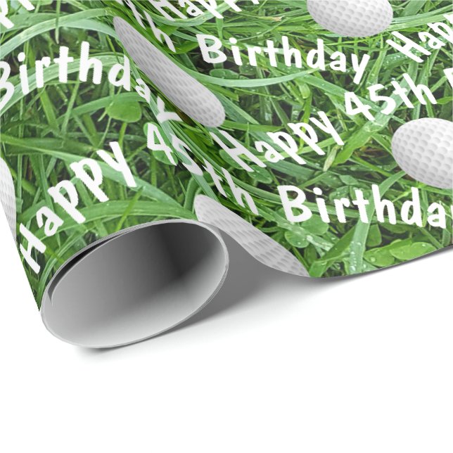 45-årspresent golfbollar på gräs Inpackningspapper Presentpapper (Rullad Hörn)