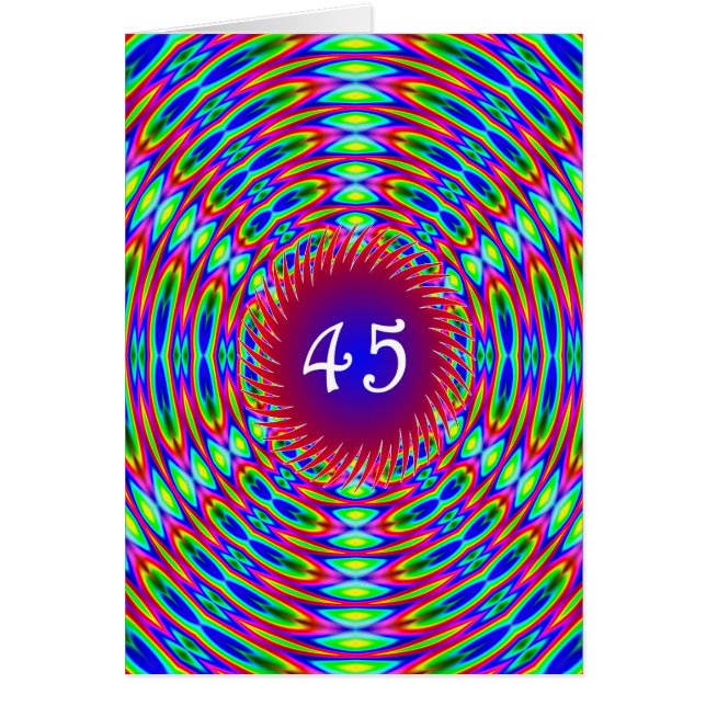 45:e Abstrakten på födelsedagen: Trippy Swirls Hälsningskort (Framsidan)