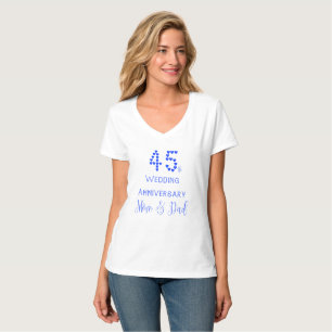 45:e Bröllop-årsdagen Parents Sapphire Bröllop T Shirt