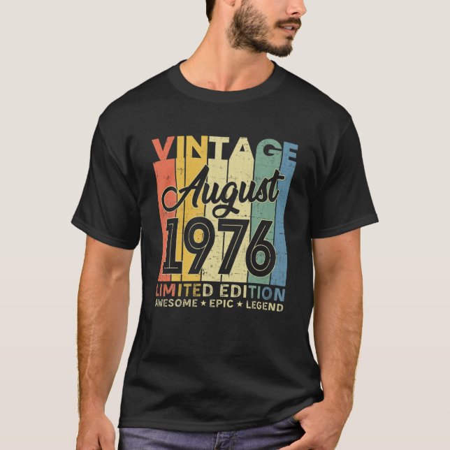 45:e födelsedag Dekorationen augusti 1976 Manar Kv T Shirt (Framsida)