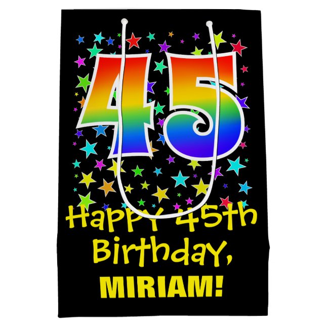 45:e födelsedag: Färga stjärnor Mönster och regnbå (Baksidan)