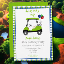 45:e födelsedag Manar Elegant Golf Cart-inbjudan