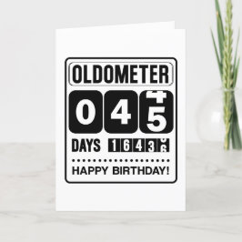 45:e födelsedag: Oldometer Card Tack Kort