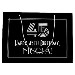 45:e födelsedagen - Art Deco Inspired Titta "45" o