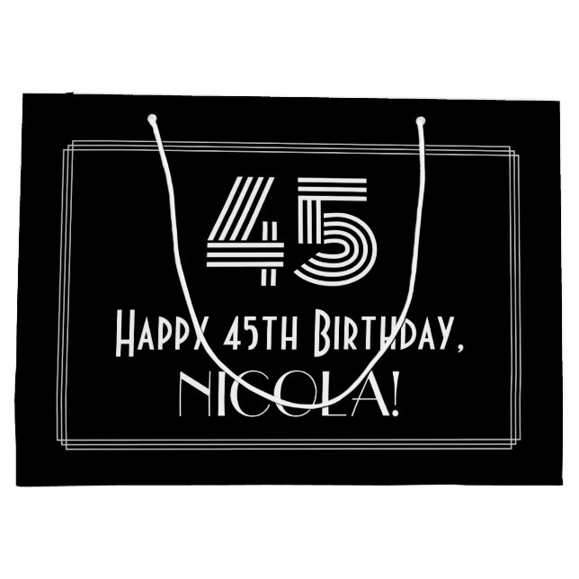 45:e födelsedagen - Art Deco Inspired Titta "45" o (Baksidan)