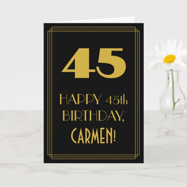 45:e födelsedagen - Art Deco Inspired-utseendet "4 Kort (Liten växt)