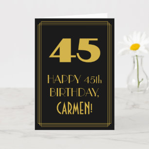 45:e födelsedagen - Art Deco Inspired-utseendet "4 Kort