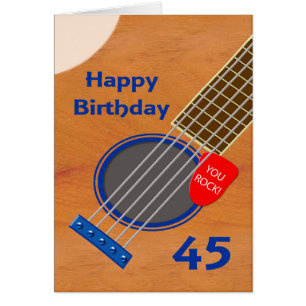 45:e födelsedagen Guitar Player Birthday Hälsningskort