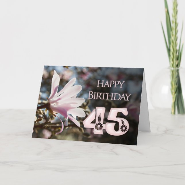 45:e födelsedagen med magnolia kort (Framsida)