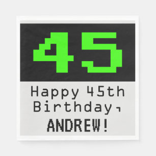 45:e födelsedagen - Nerdy/Geeky Stil "45" och Nam Pappersservett