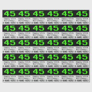 45:e födelsedagen - Nerdy/Geeky Stil "45" och Namn Presentpapper