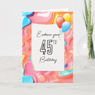 45:e födelsedagen Psychedelic 3D-Abstrakt Kort