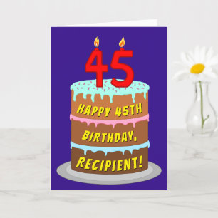 45:e födelsedagen: Roligt Cake and Candles + Custo Kort